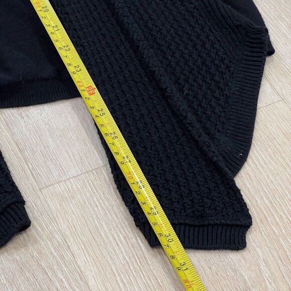 Croft & Barrow, Black Textured Knit Pointed Draped Open Front Vest Women’s Small - Picture 6 of 12